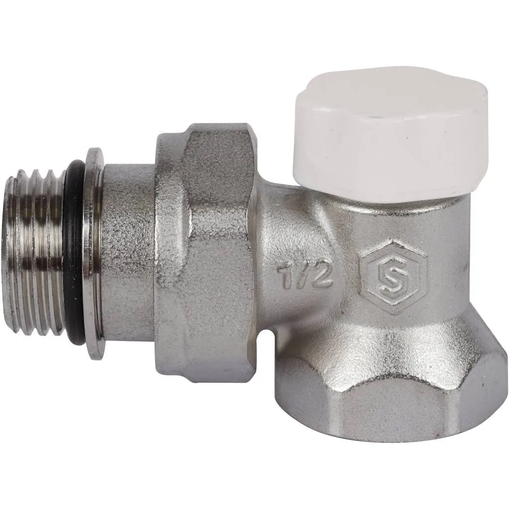 Клапан запорно-балансировочный угловой STOUT SVL 1/2 (с дополнительным уплотнением)