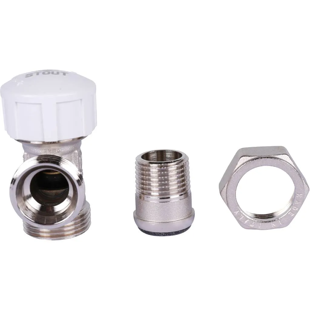 Клапан термостатический угловой STOUT 1/2 х 3/4 ЕК