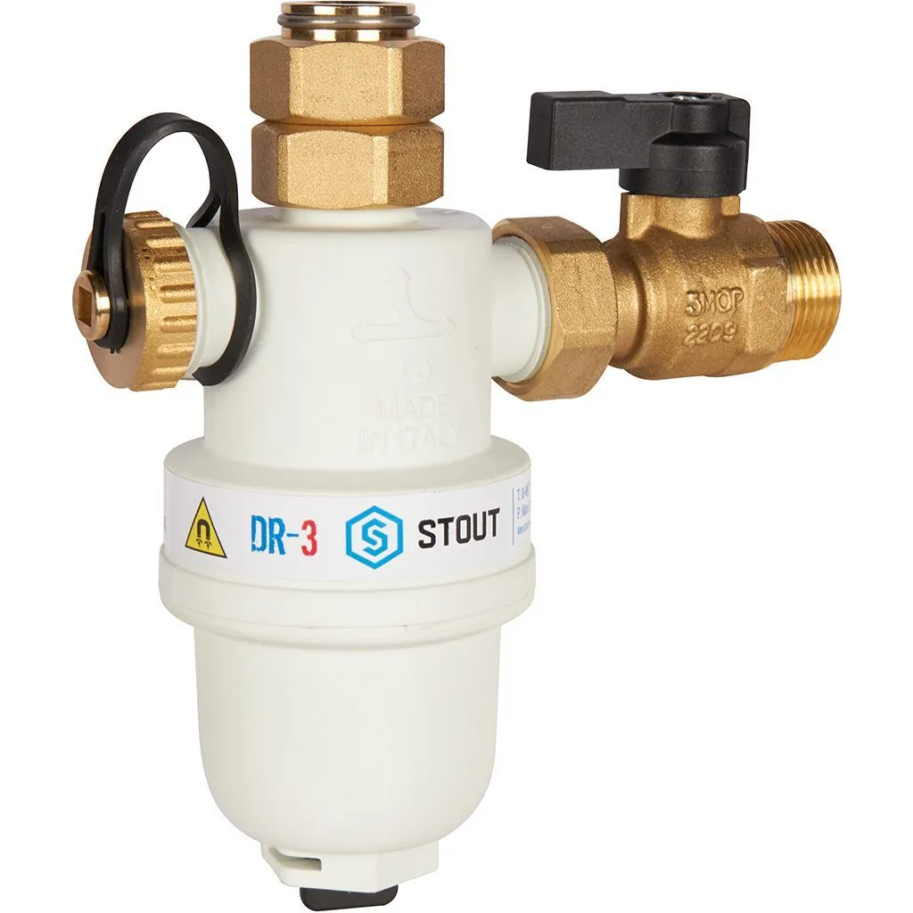 Фильтр -шламоотделитель с магнитом для настенных котлов STOUT G 3/4M-G 3/4RN-G 3/4M,