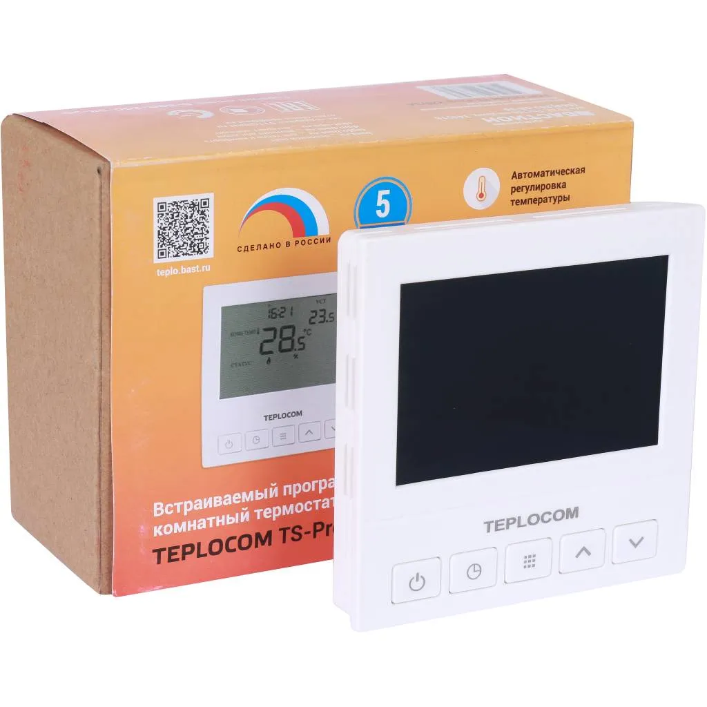 Термостат комнатный Teplocom TS-Prog-220/3A, проводной, прогр., реле 250В, 3А