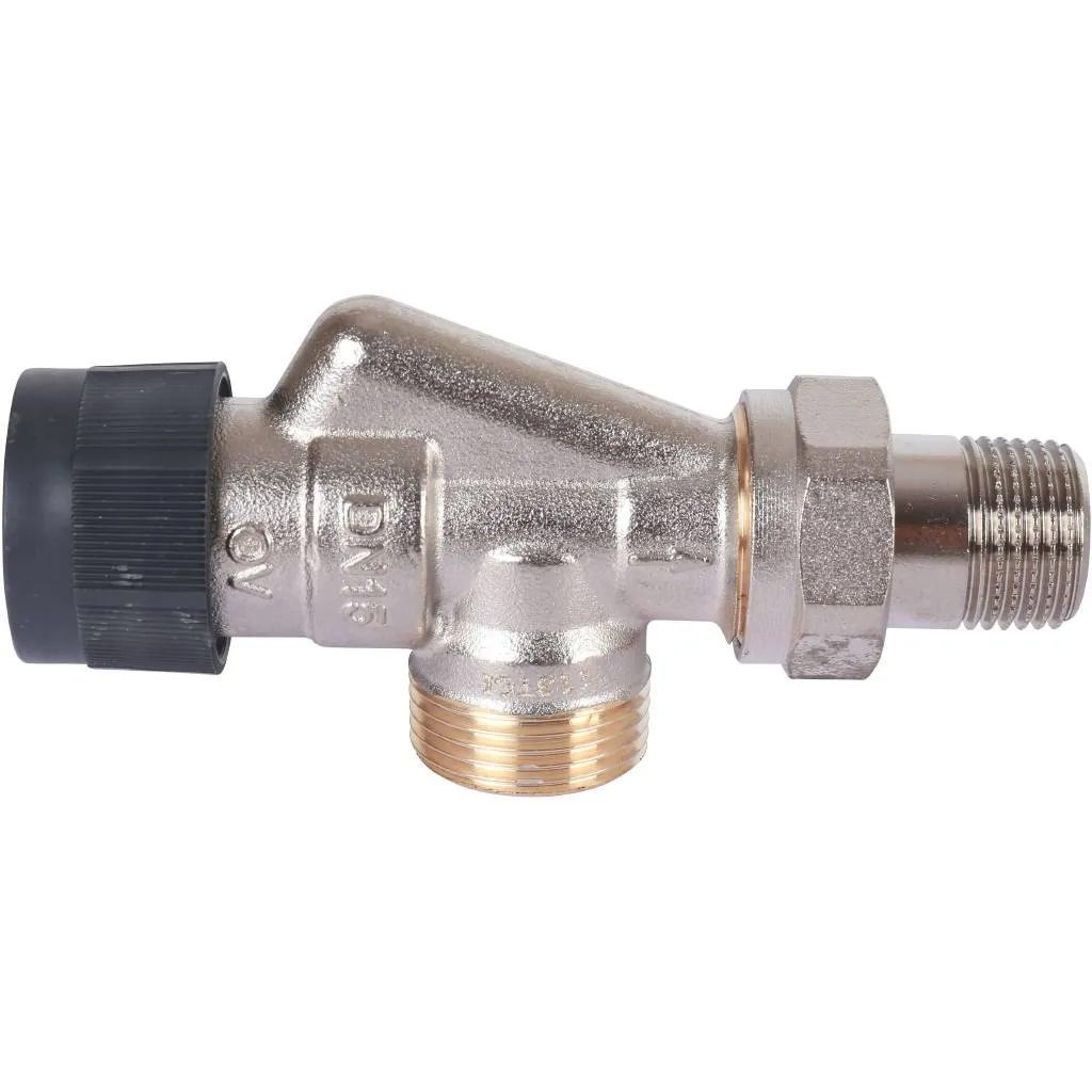 Вентиль OVENTROP серия A, термостатический, осевой, DN-15, 3/4, 1/2, Н ЕК-Н, PN, бар-10, T°C -от +2 до +120, латунь, никелированный