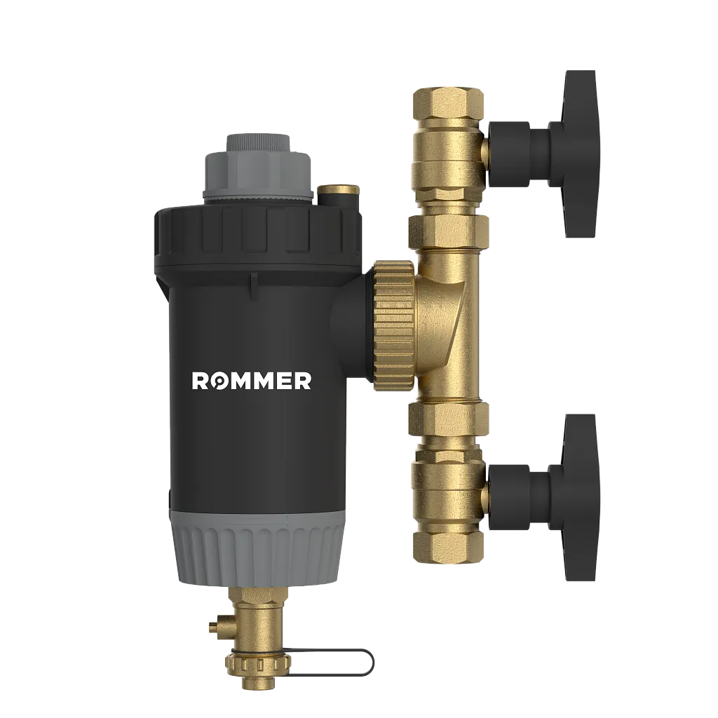 Магнитный сепаратор шлама ROMMER RFW-0081-002920 с щетками поворотный, ВР 3/4  корпус- композит