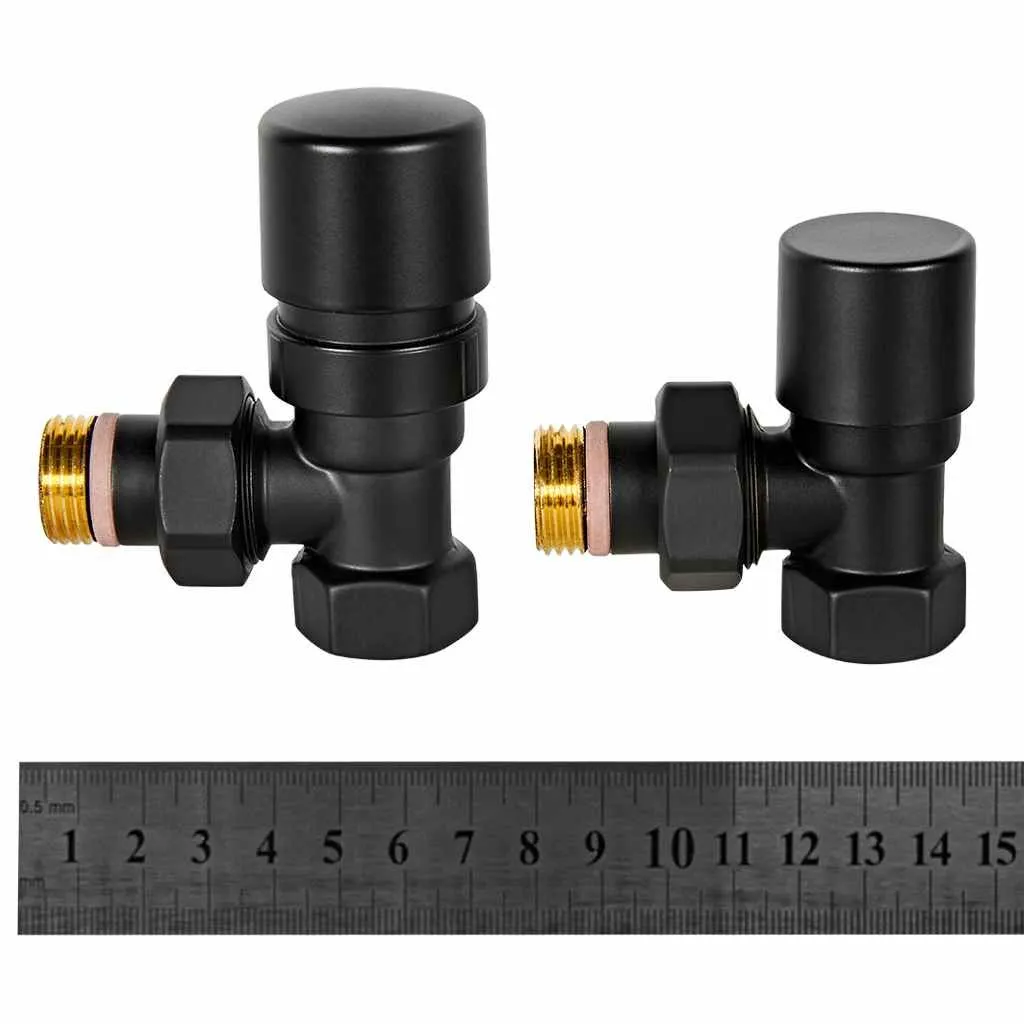 Комплект клапанов термостатических STOUT Design черный, угловой 1/2