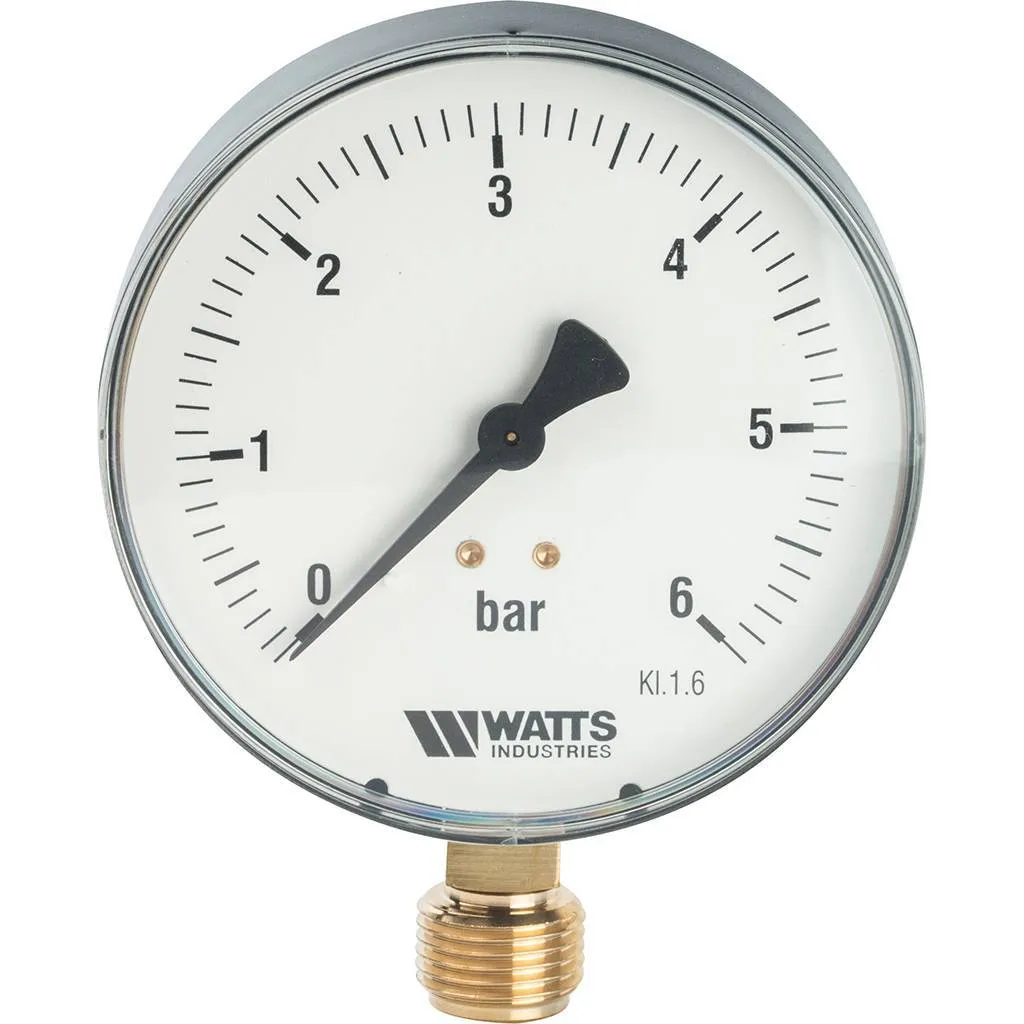 Манометр радиальный WATTS 100мм 1/2 давление 6 бар