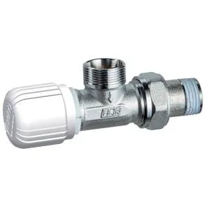 Угловой терморегулирующийся вентиль с горизонтальной буксой FAR (Loctite) М24х19 / 1/2