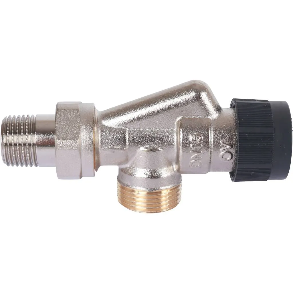 Вентиль OVENTROP серия A, термостатический, осевой, DN-15, 3/4, 1/2, Н ЕК-Н, PN, бар-10, T°C -от +2 до +120, латунь, никелированный