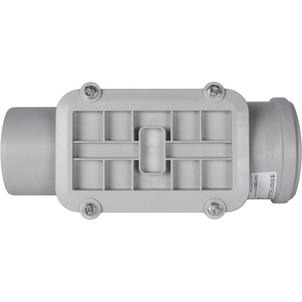 Ревизия с прямоугольной крышкой канализационная бесшумная STOUT D 110