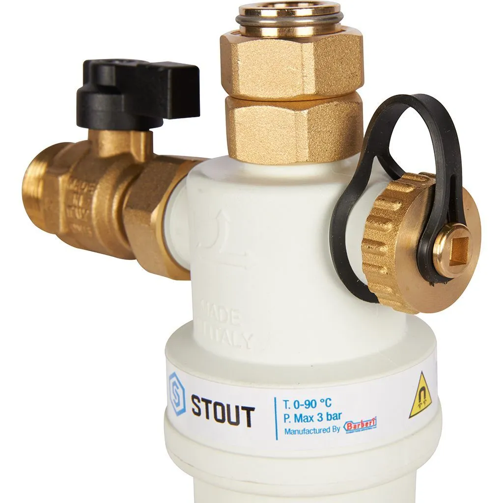 Фильтр -шламоотделитель с магнитом для настенных котлов STOUT G 3/4M-G 3/4RN-G 3/4M,