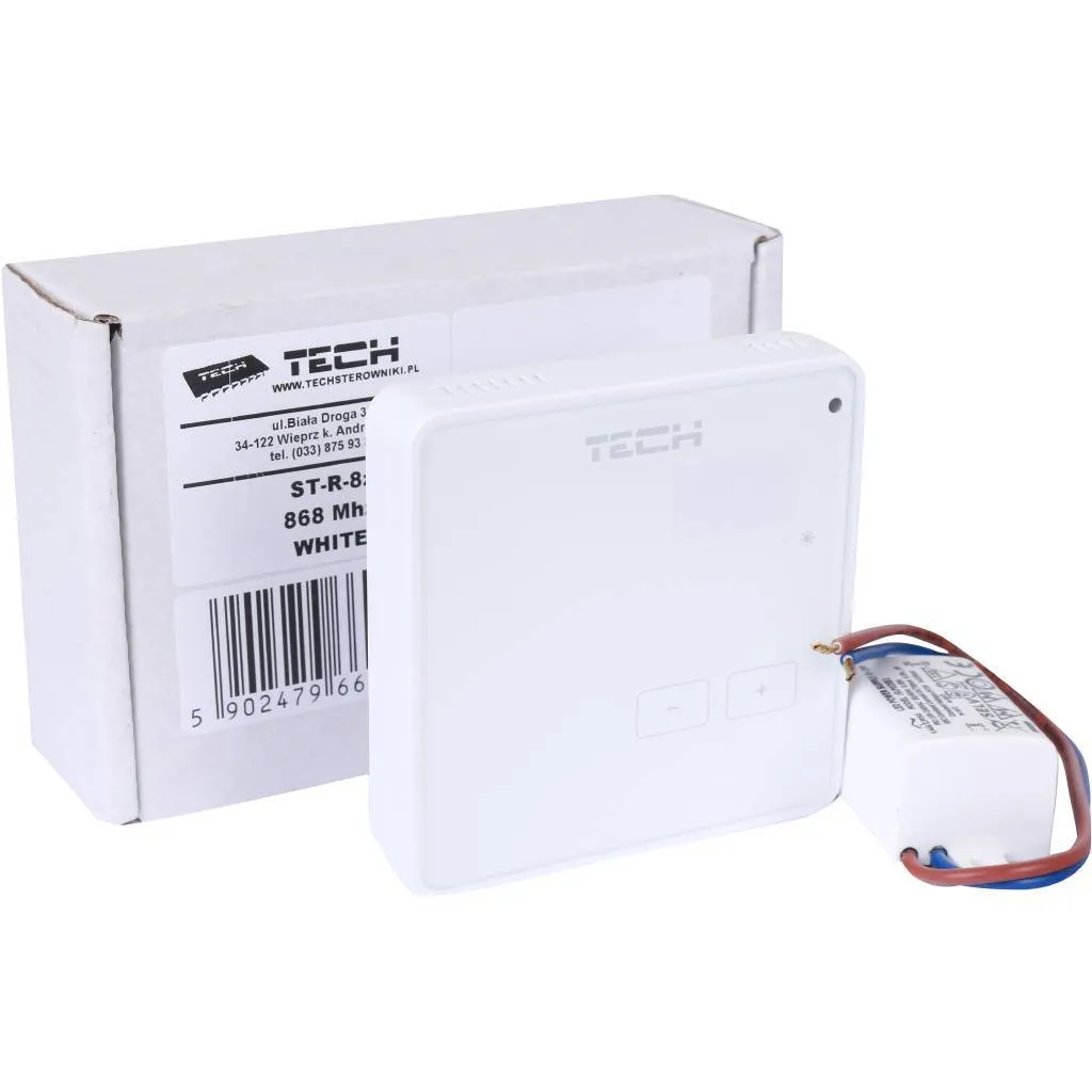 Беспроводной комнатный терморегулятор белый TECH R-8z