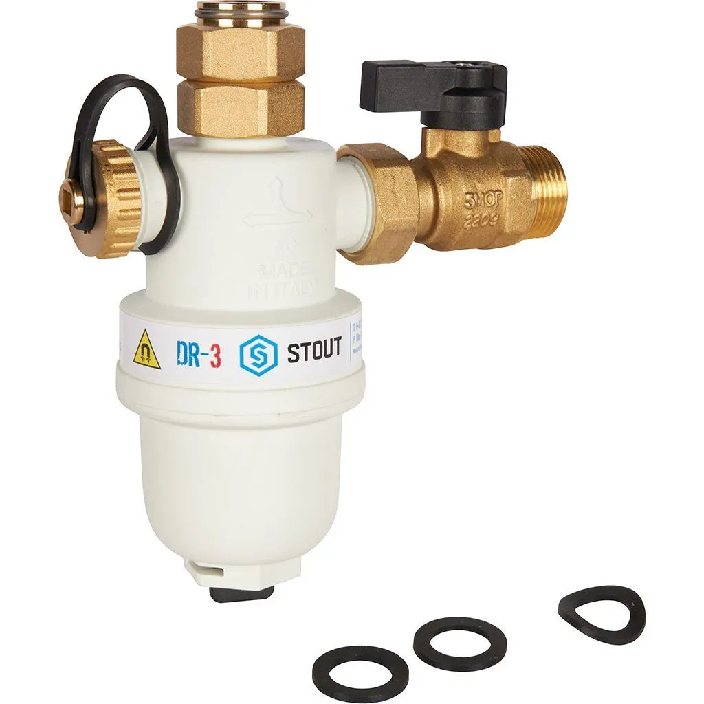 Фильтр -шламоотделитель с магнитом для настенных котлов STOUT G 3/4M-G 3/4RN-G 3/4M,