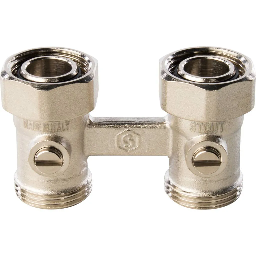 Узел нижнего подключения радиатора STOUT для двухтрубной системы, прямой 3/4, SVH-0002-000020