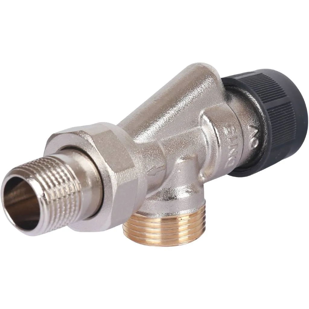 Вентиль OVENTROP серия A, термостатический, осевой, DN-15, 3/4, 1/2, Н ЕК-Н, PN, бар-10, T°C -от +2 до +120, латунь, никелированный