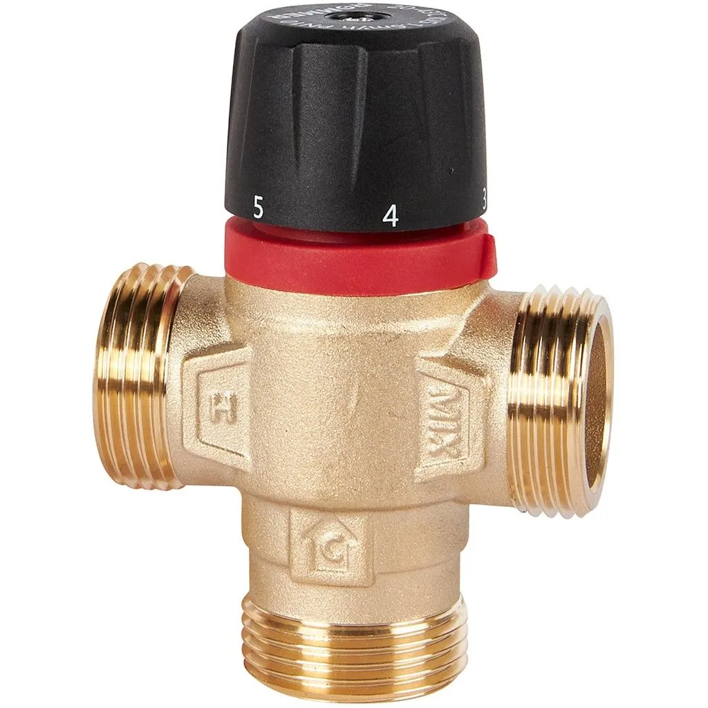 Термостатический смесительный клапан для систем отопления и ГВС ROMMER 1 НР 20-43°С KV 1,6 (боковое смешивание)