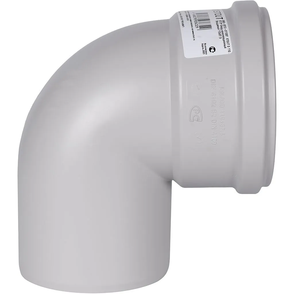 Отвод канализационный бесшумный STOUT D 110 х 87,5°
