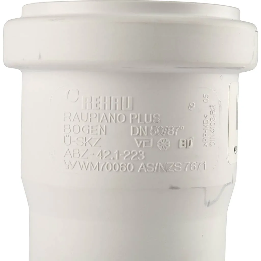 Отвод РЕХАУ RAUPIANO PLUS диам. 50 на 87°
