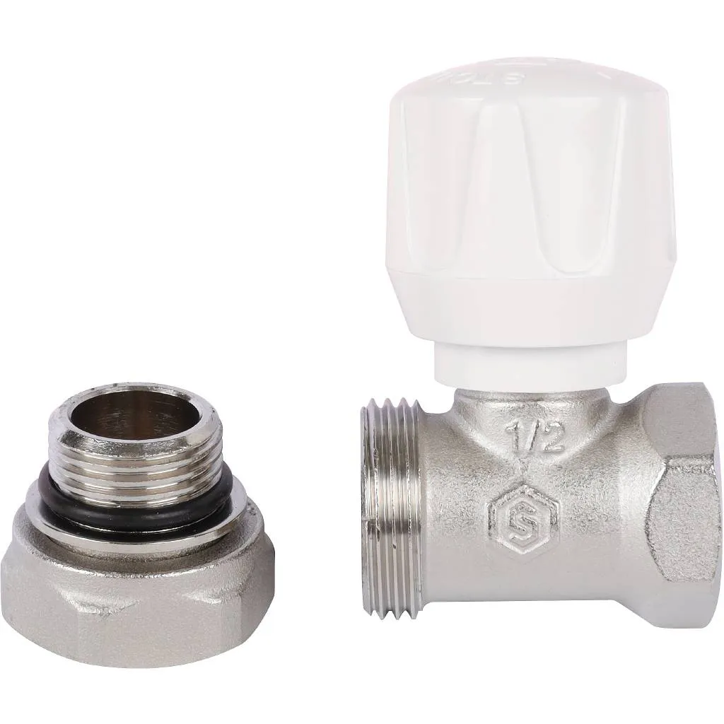 Клапан ручной терморегулирующий прямой STOUT SVR 1/2 (с дополнительным уплотнением)