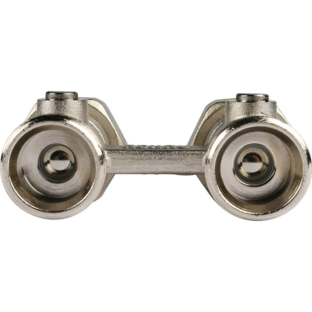 Пара шаровых кранов РЕХАУ RAUTITAN с соед. нип. G 1/2xG 3/4, прямой (никелирован.)