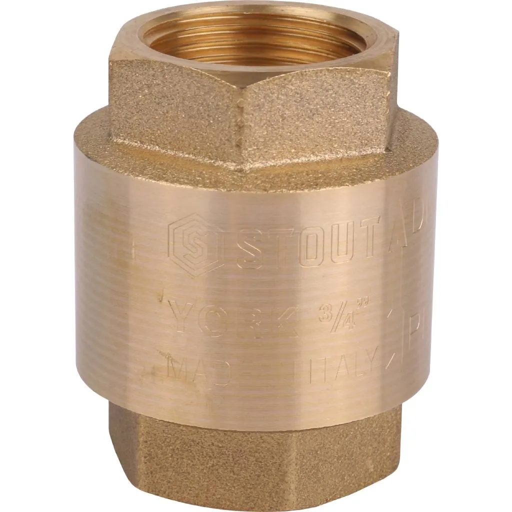 Клапан обратный пружинный муфтовый с пластиковым седлом STOUT 3/4