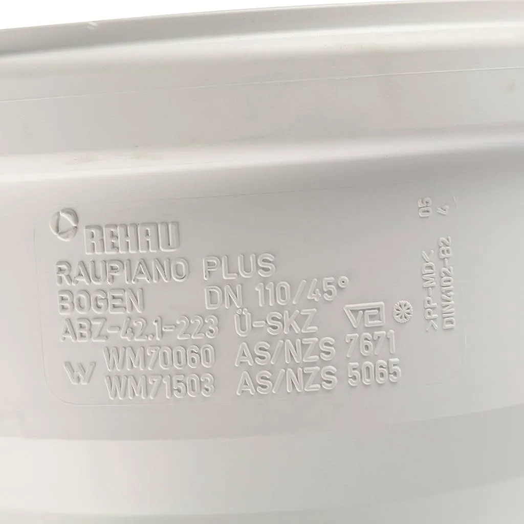Отвод РЕХАУ RAUPIANO PLUS диам. 110 на 45°