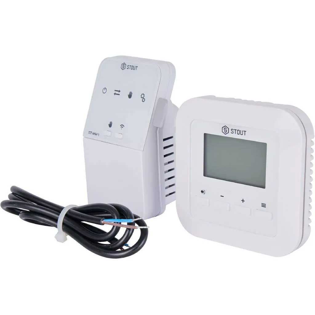 Беспроводной комнатный двухпозиционный регулятор STOUT ST-295v2, белый