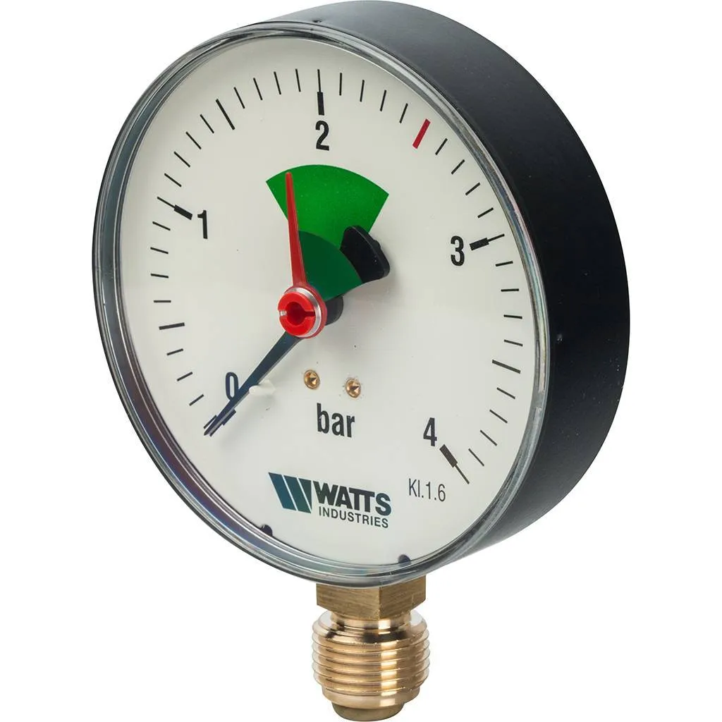 Манометр радиальный WATTS 100мм 1/2 давление 4 бар
