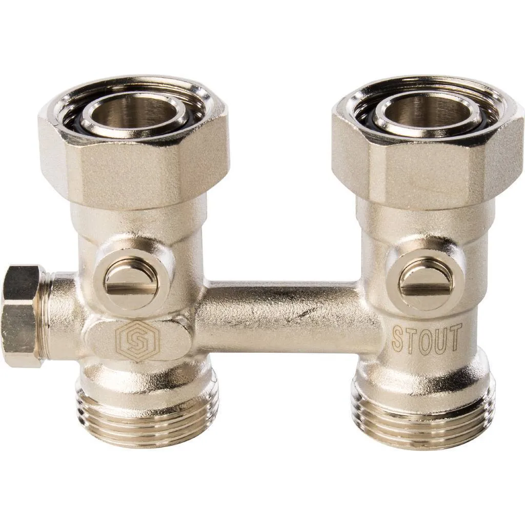 Узел нижнего подключения радиатора STOUT для однотрубной системы, прямой 3/4, SVH-0001-000020