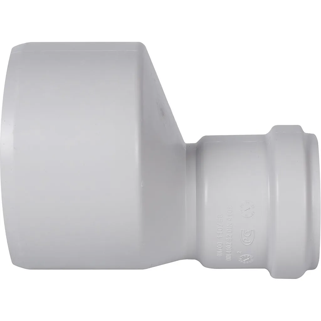 Переход эксцентрический канализационный бесшумный STOUT D 110 х 58