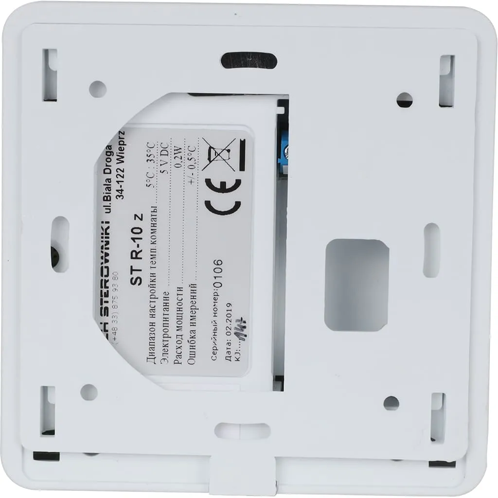 Проводной комнатный терморегулятор белый TECH R-10z