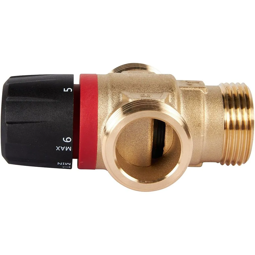 Термостатический смесительный клапан для систем отопления и ГВС ROMMER 1 НР 20-43°С KV 1,6 (боковое смешивание)