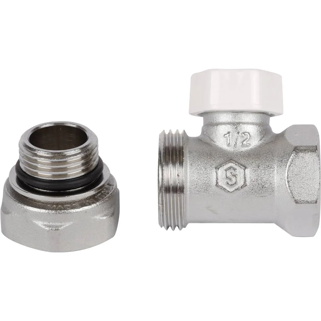 Клапан запорно-балансировочный прямой STOUT SVL 1/2 (с дополнительным уплотнением)