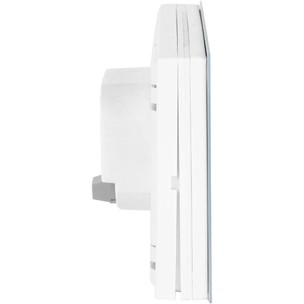 Комнатный двухпозиционный  регулятор цветной (стекло 2мм, скрытый монтаж) белый TECH ST-283 C