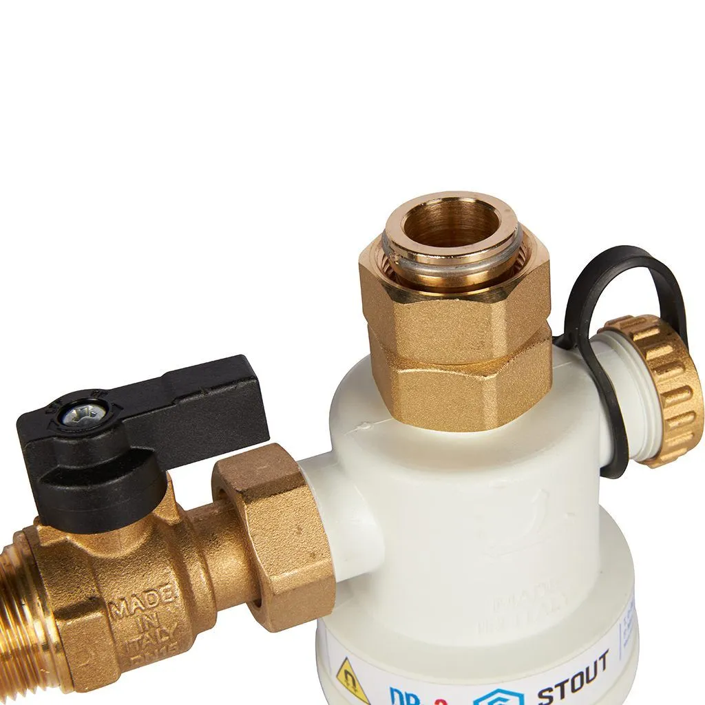 Фильтр -шламоотделитель с магнитом для настенных котлов STOUT G 3/4M-G 3/4RN-G 3/4M,