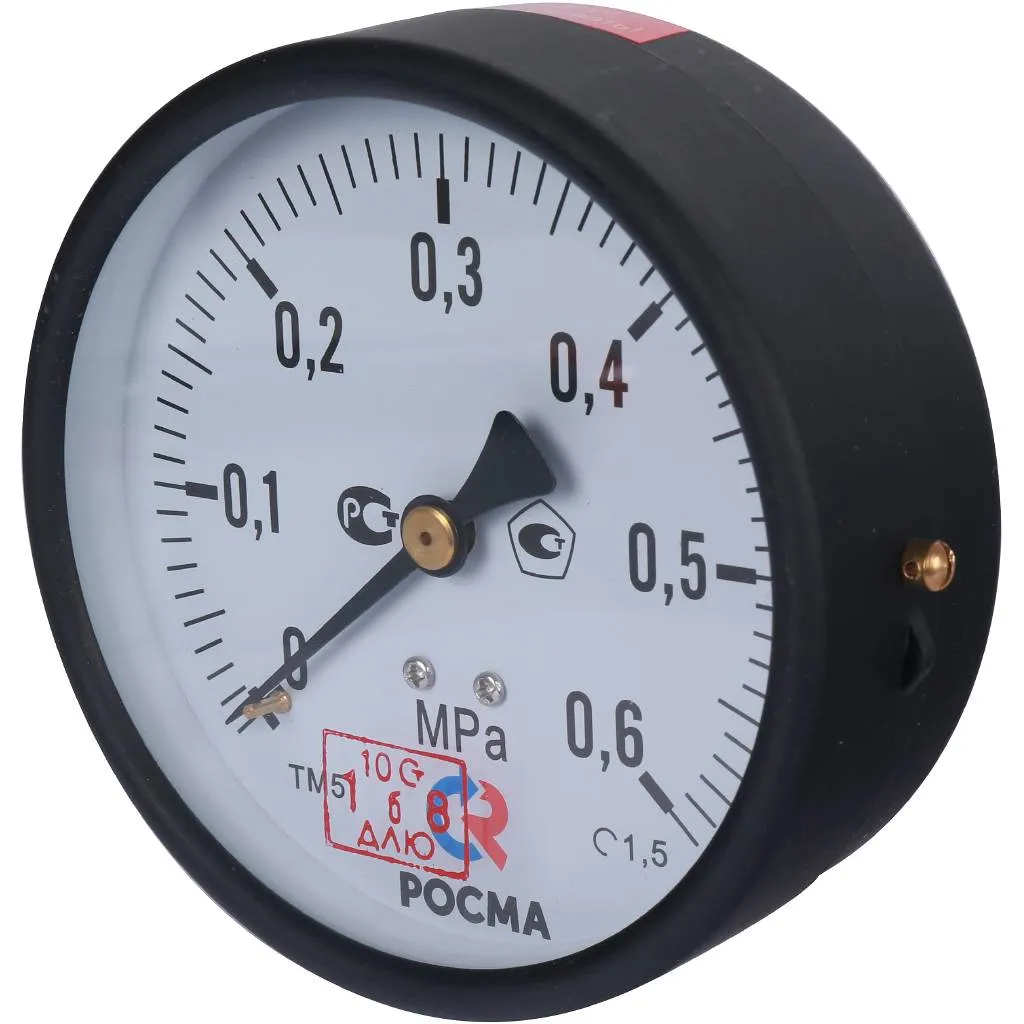 Манометр РОСМА 100 мм 150 градусов 1/2 давление 0.6 МРа ТМ-510Т