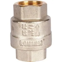 Клапан обратный пружинный муфтовый с пластиковым седлом ROMMER 1/2