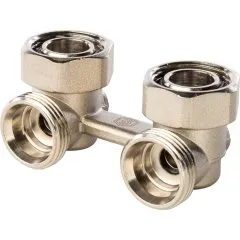 Узел нижнего подключения радиатора STOUT для двухтрубной системы, угловой 3/4, SVH-0004-000020