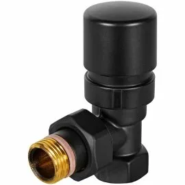Клапан термостатический STOUT Design черный, угловой 1/2
