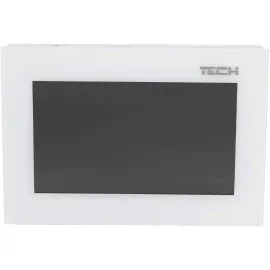 Комнатный двухпозиционный  регулятор цветной (стекло 2мм, скрытый монтаж) белый TECH ST-283 C