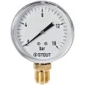 Манометр радиальный STOUT корпус Dn 80 мм 1/2 , 0...16 бар, кл.2.5