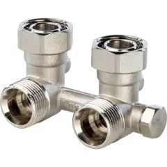 Узел нижнего подключения радиатора STOUT для однотрубной системы, угловой 3/4, SVH-0003-000020