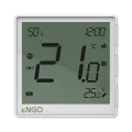 Беспроводной Терморегулятор ENGO Controls, белый, с модулем Zigbee, с аккумулятором, со встроенным датчиком влажности, с возможностью подключения датчика пола