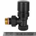 Клапан термостатический STOUT Design черный, угловой 1/2