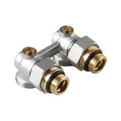 Узел нижнего подключения Pro Aqua D 1/2 для 2-х труб. систем (с ниппелем) угловой