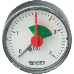 Манометр аксиальный WATTS 50мм 1/4 давление 4 бар