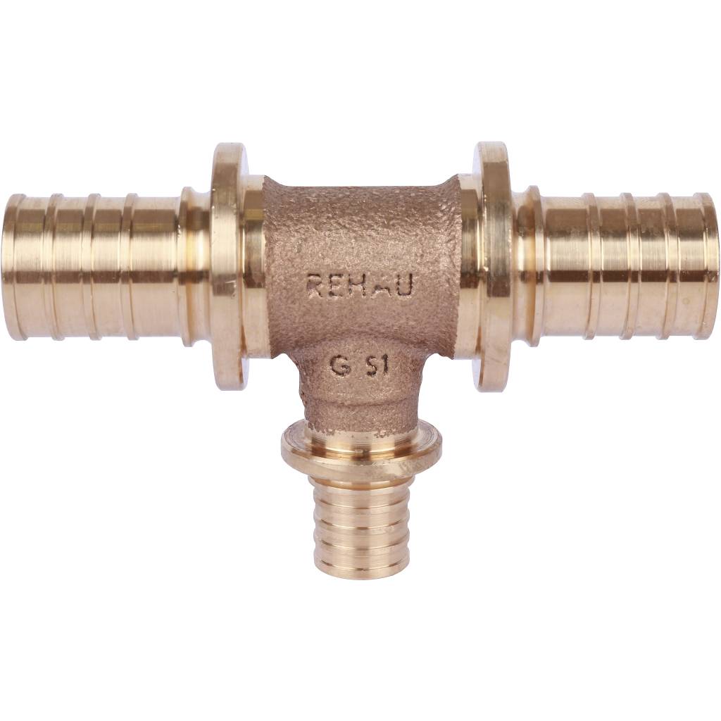 Тройник РЕХАУ RAUTITAN PLATINUM с уменьшенным боковым проходом 25-16-25 RX для труб из сшитого полиэтилена аксиальный