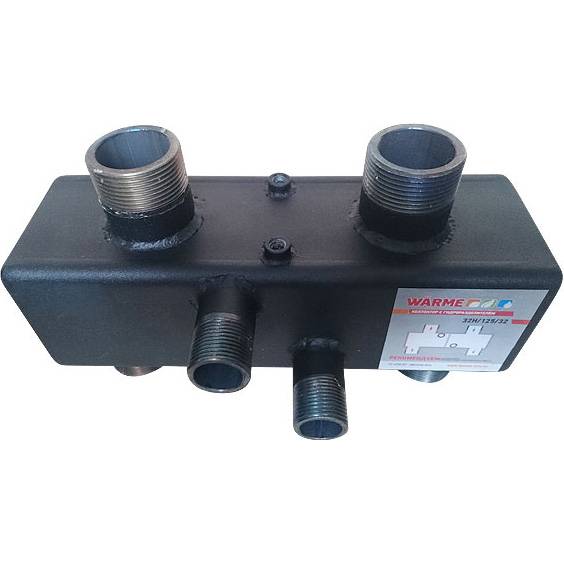 Гидравлический разделитель Warme WGR80 с торцевыми отводами и накидными гайками, 32Н/125/32БГ