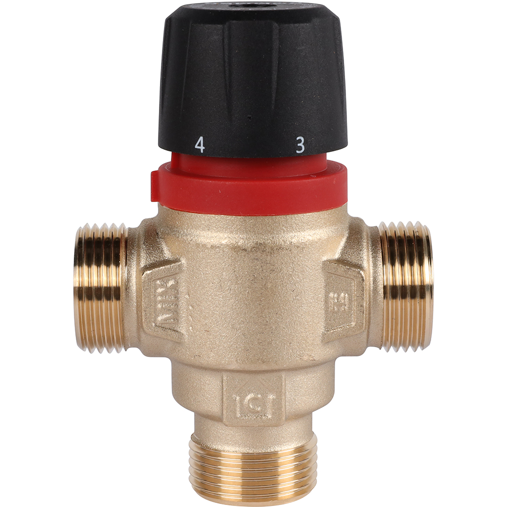 Термостатический смесительный клапан для систем отопления и ГВС ROMMER 3/4 НР 35-60°С KV 1,6 (боковое смешивание), RVM-0122-166020