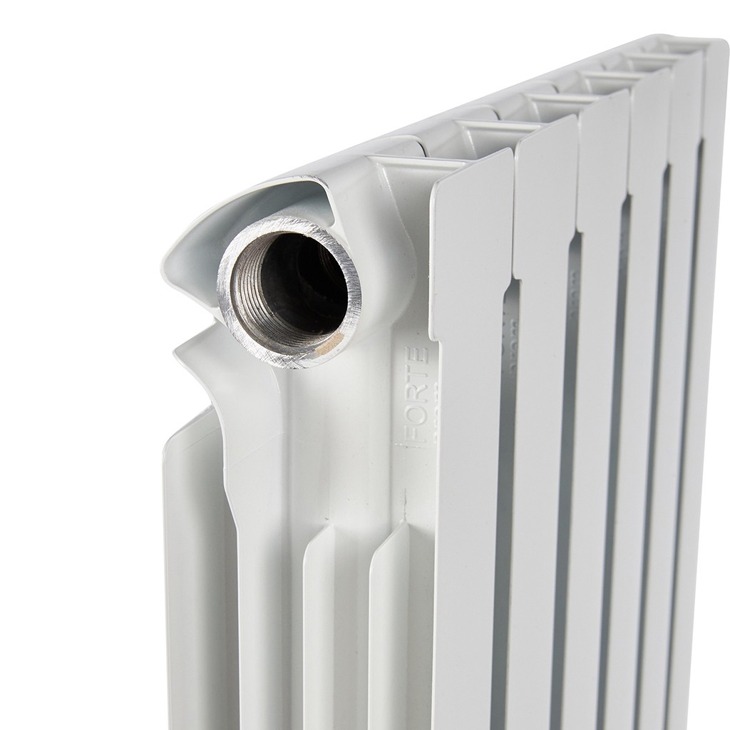 Радиатор алюминиевый STOUT ALPHA 500 6 секций боковое подключение (белый RAL 9016), SRA-2310-050006