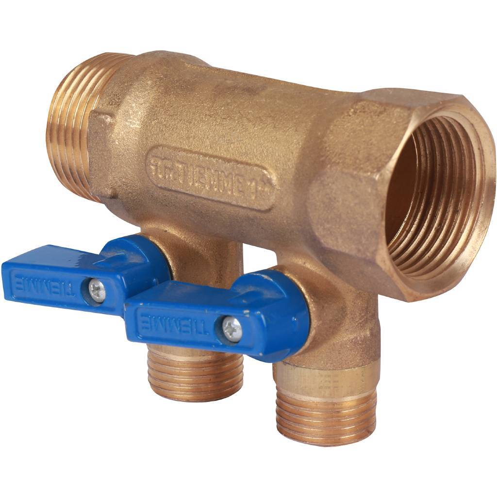 Коллектор распределительный с шаровыми кранами на 2 выхода TIEMME 1х1/2