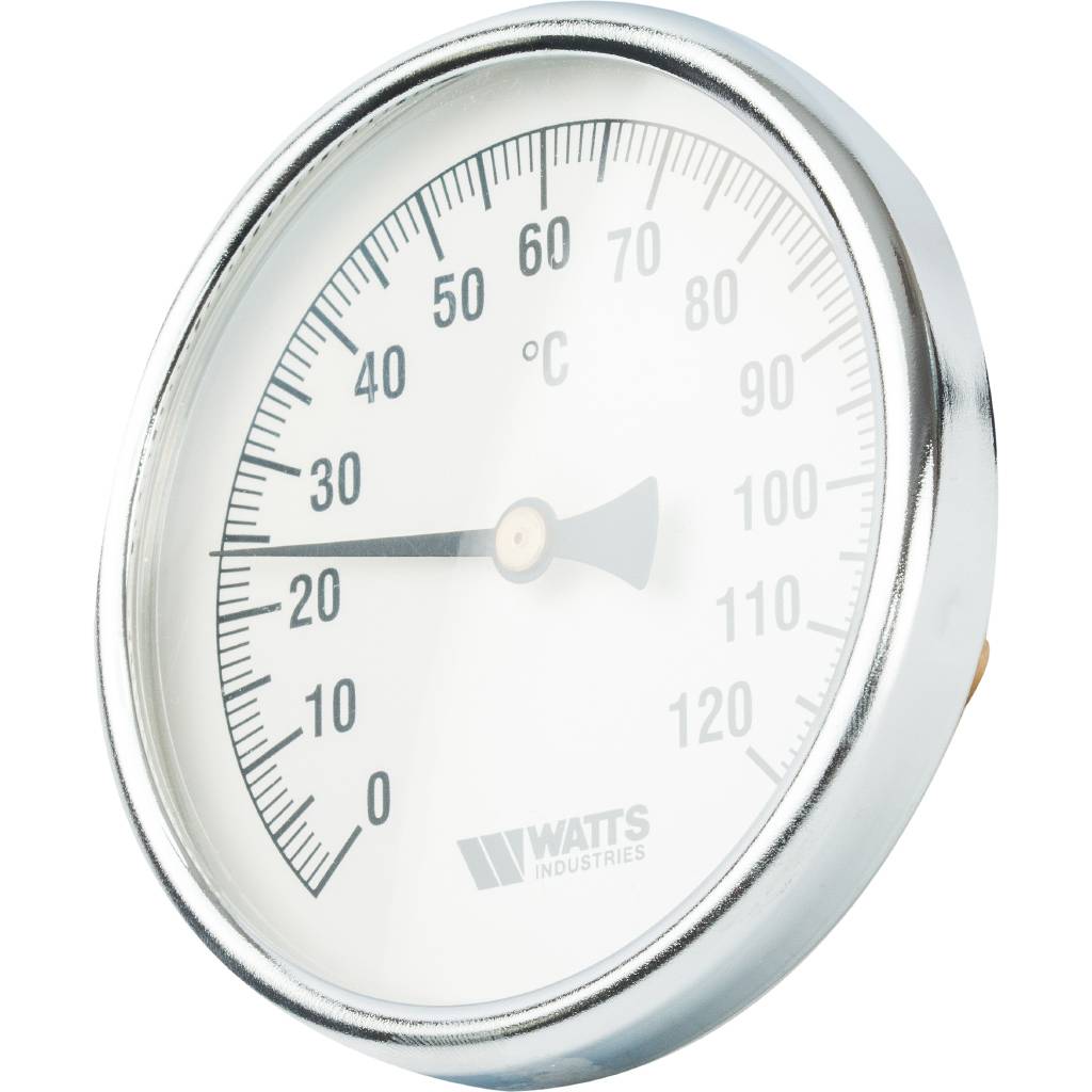Термометр биметаллический WATTS с погружной гильзой 100 мм