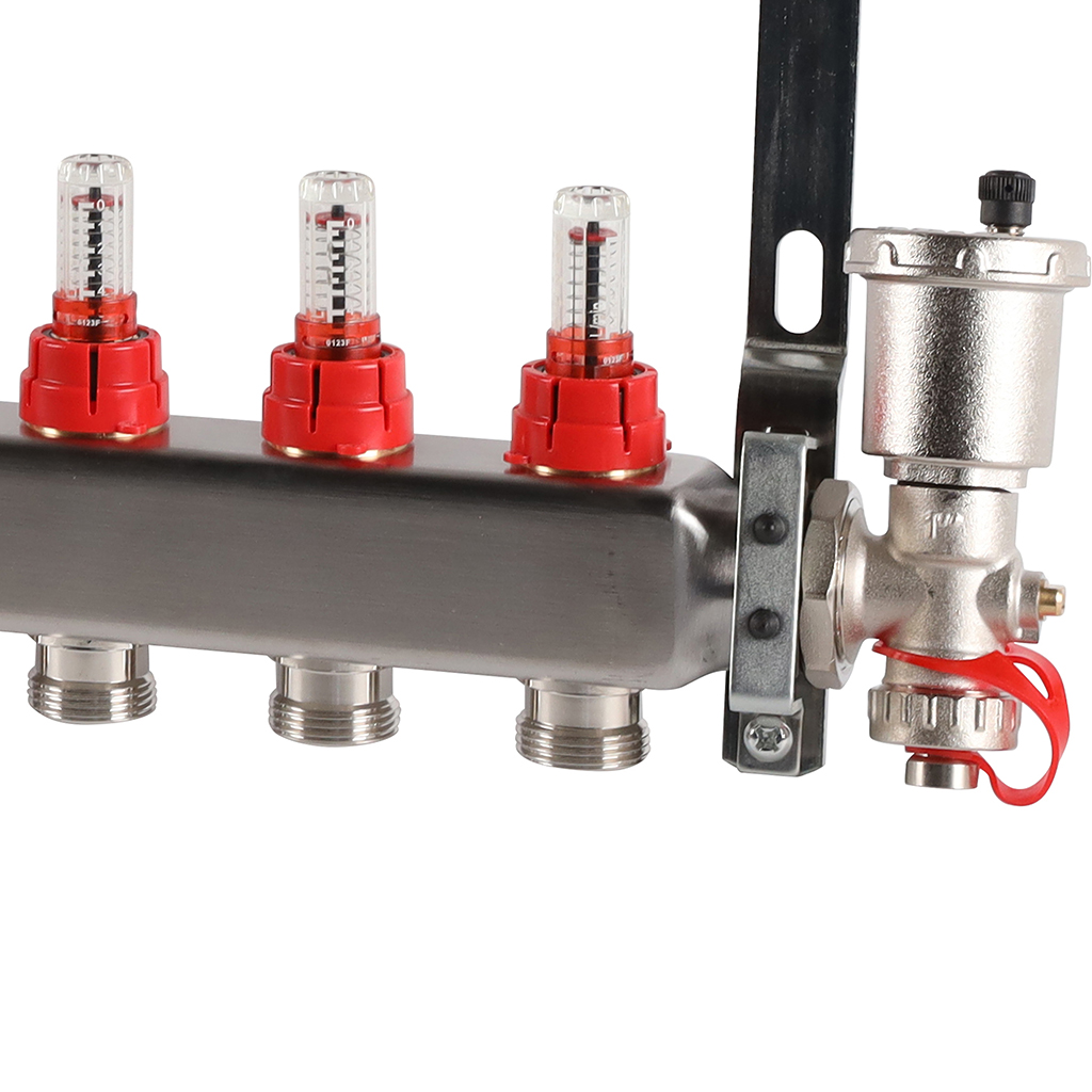 Коллектор из нержавеющей стали в сборе с расходомерами ROMMER 10 выходов, RMS-1210-000010